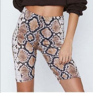New Nastygal Snakeskin biker shorts